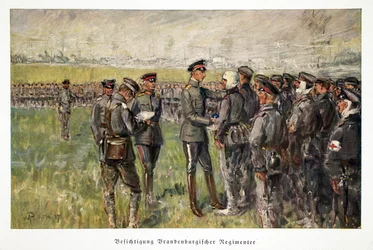 William, Tysklands kronprins, besöker sårade trupper på fältet, pub. 3:e Maria 1917